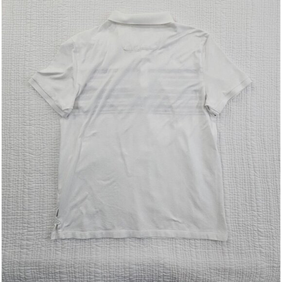 Calvin Klein Mercerized Slim Fit Men's Medium Polo Tennis Golf Shirt White Grey - Picture 9 of 13